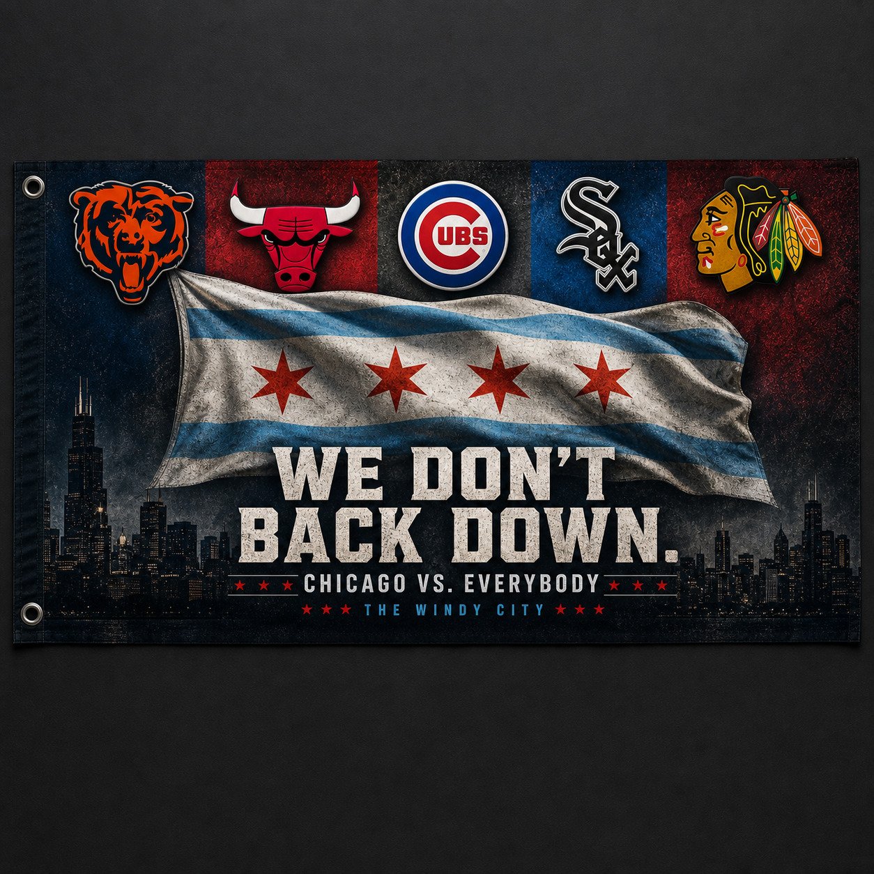 Chicago City 3'x5’ & 4'x6’ Flag, We Don't Back Down, Sport Flag For Fan, Sport Decoration - Image 10