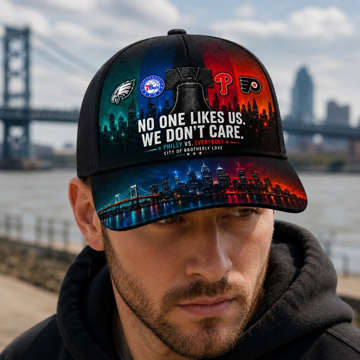 Personalized Philly Sports Fan Cap With Name, No One Likes Us We Don’t Care Philly Vs Everybody, Sport Gift - Image 7