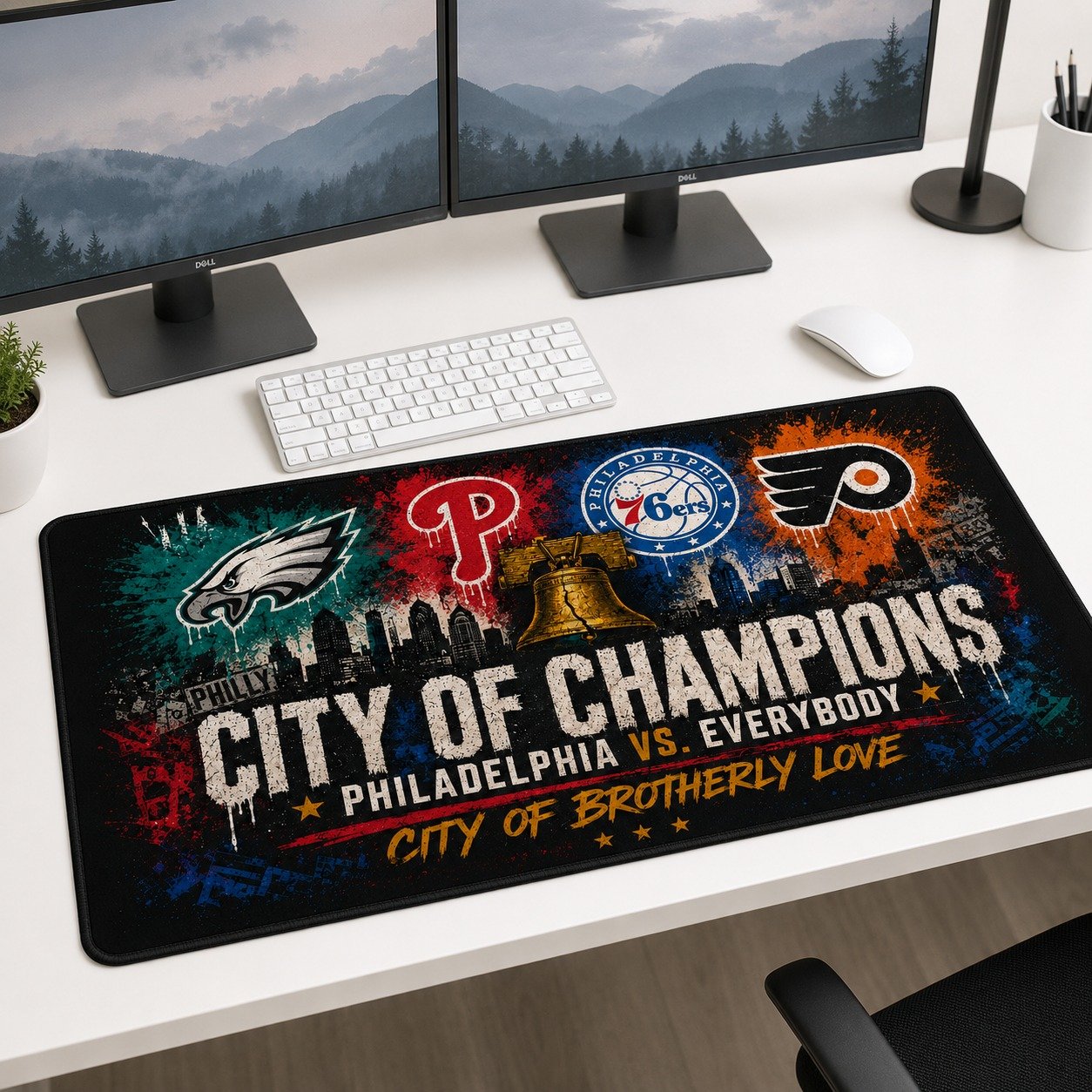 Philadelphia Desk Mat, City of Brotherly Love Workspace Setup, Philly Desk Mat, Sport Desk Decor - Image 4