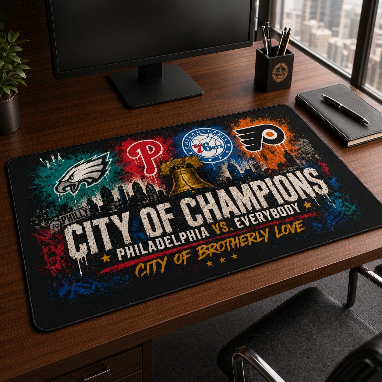 Philadelphia Desk Mat, City of Brotherly Love Workspace Setup, Philly Desk Mat, Sport Desk Decor - Image 5