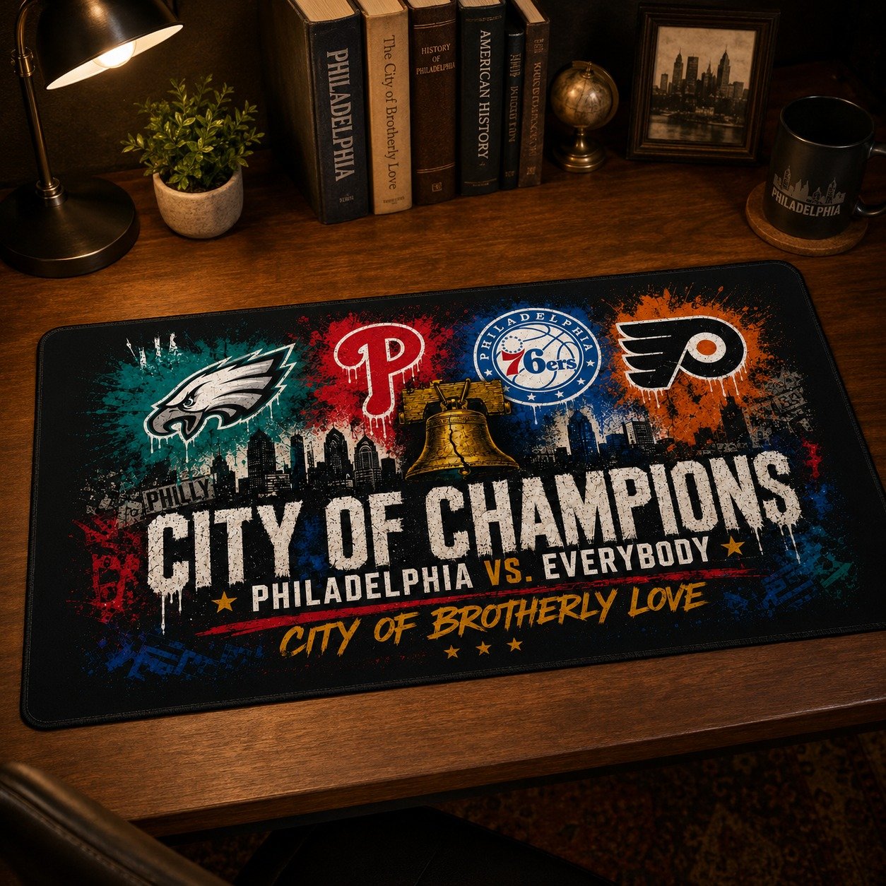 Philadelphia Desk Mat, City of Brotherly Love Workspace Setup, Philly Desk Mat, Sport Desk Decor - Image 6