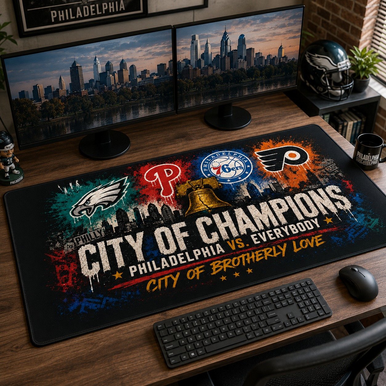 Philadelphia Desk Mat, City of Brotherly Love Workspace Setup, Philly Desk Mat, Sport Desk Decor - Image 10