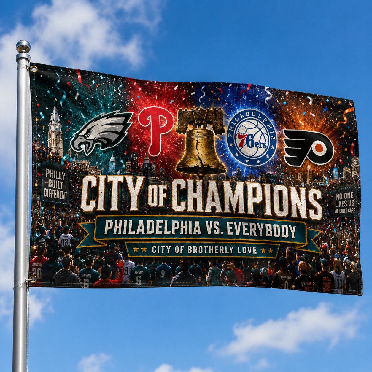 Alternative view of Philadelphia City 3’x5’ & 4’x6’ Polyester Fan Flag, City Of Champion, Phillies for Fan, Sport Gifts