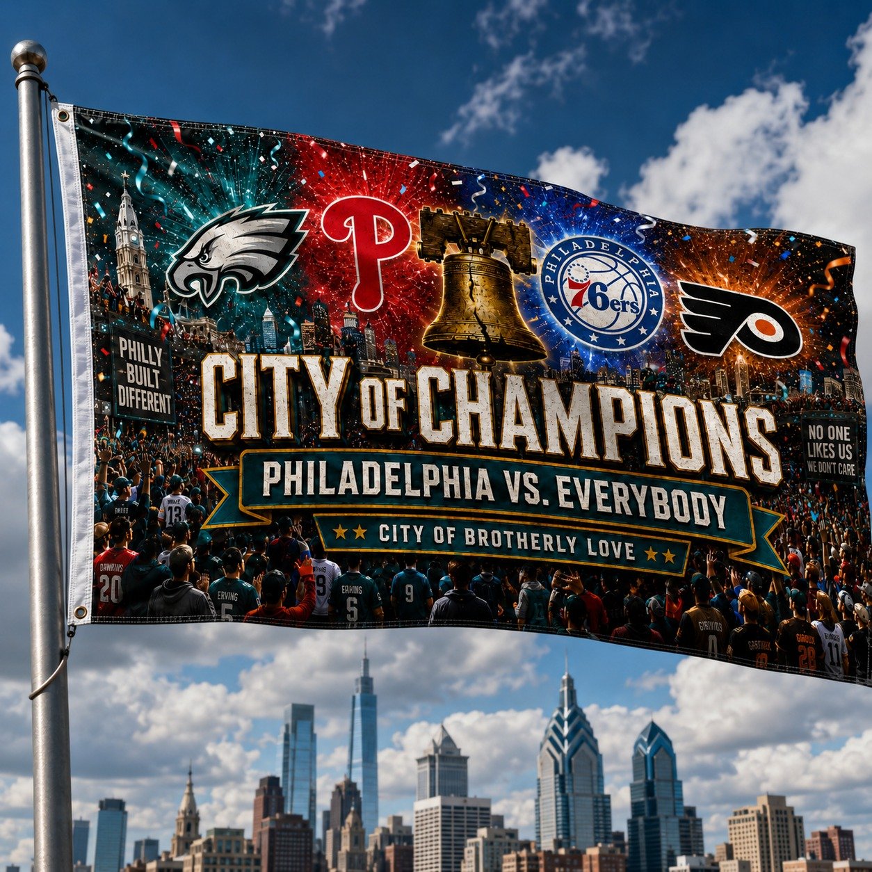 Philadelphia City 3’x5’ & 4’x6’ Polyester Fan Flag, City Of Champion, Phillies for Fan, Sport Gifts - Image 3