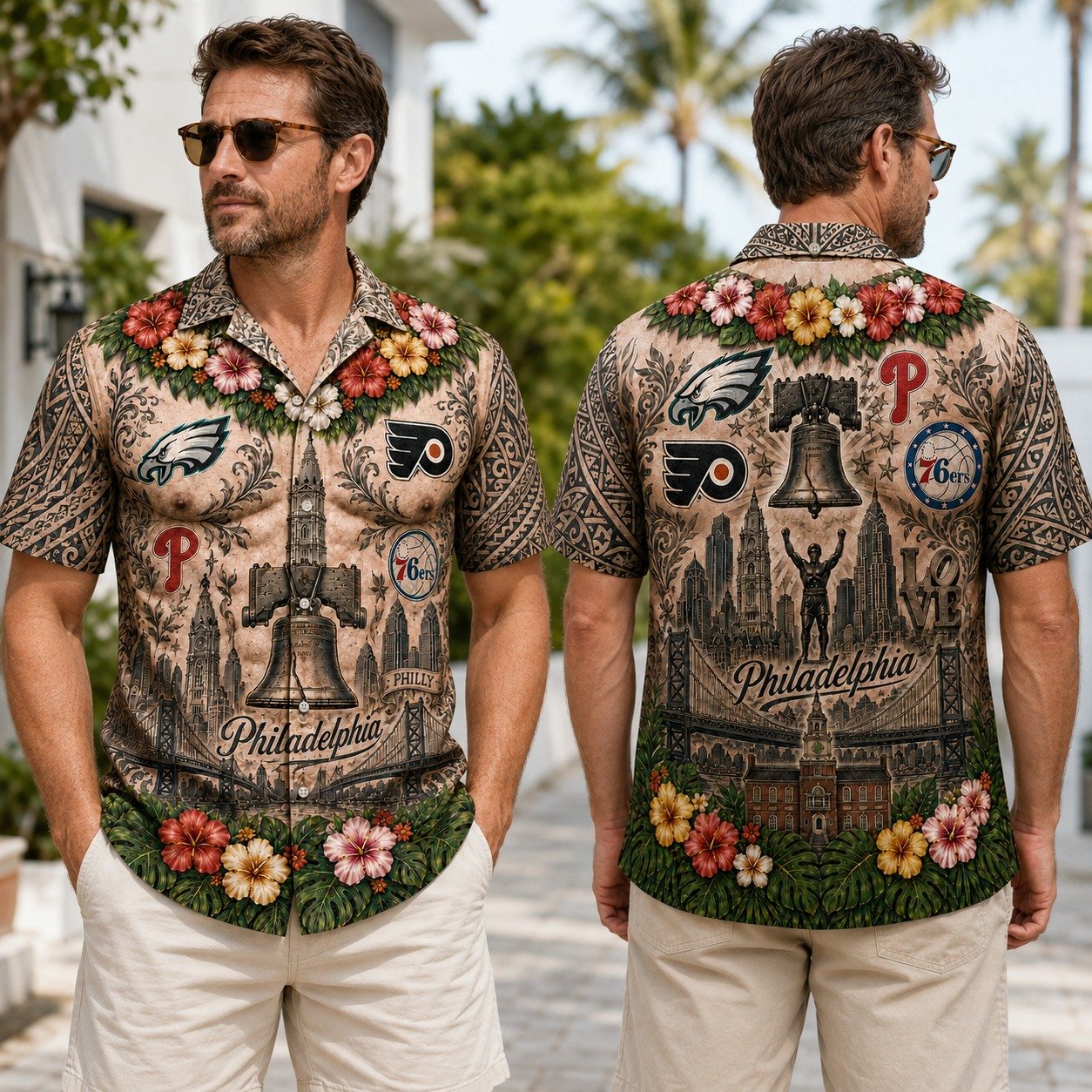Philadelphia Hawaiian Shirt, Philly Shirts, Summer Sport Gifts