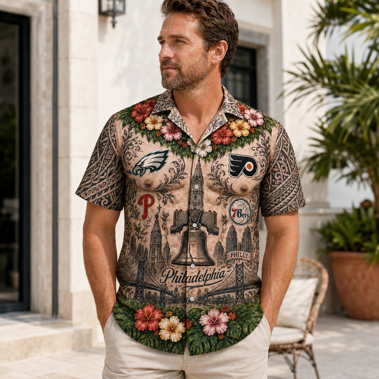 Philadelphia Hawaiian Shirt, Philly Shirts, Summer Sport Gifts - Image 8