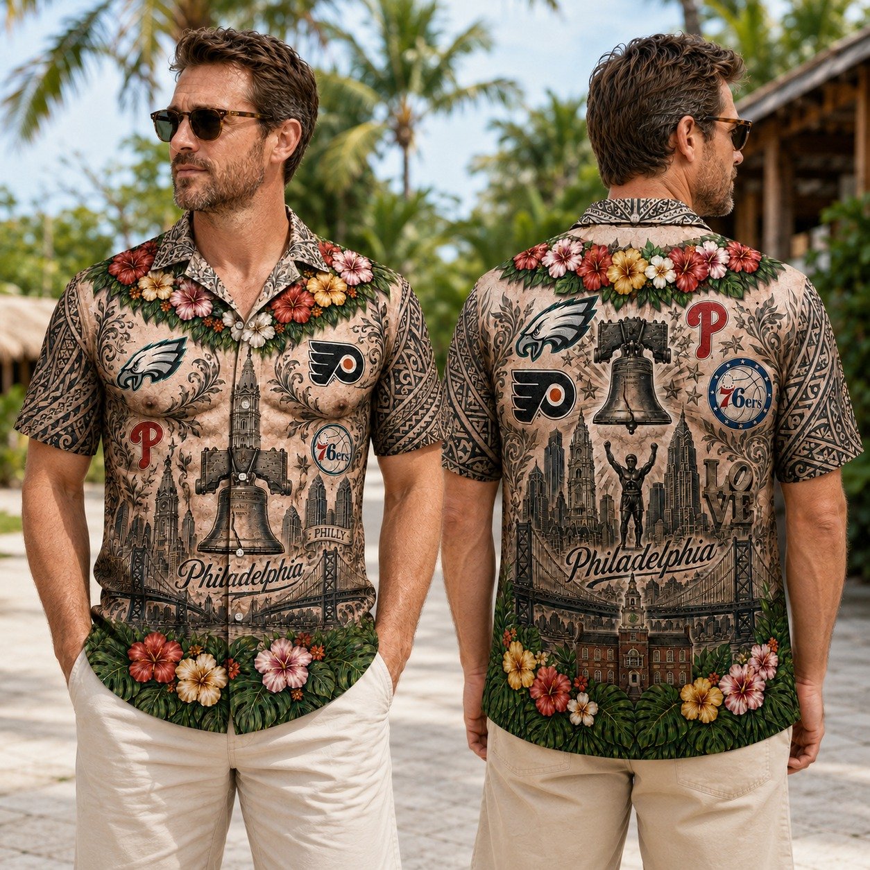 Philadelphia Hawaiian Shirt, Philly Shirts, Summer Sport Gifts - Image 9