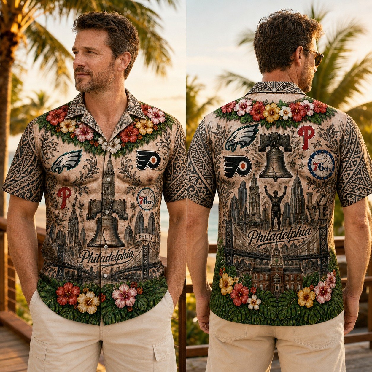 Philadelphia Hawaiian Shirt, Philly Shirts, Summer Sport Gifts - Image 10