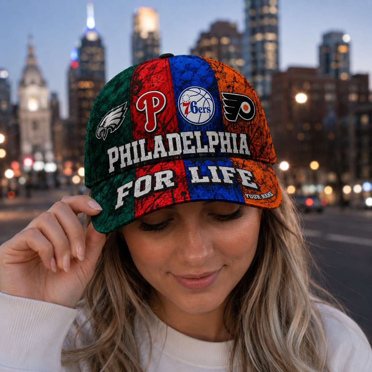 Custom Philadelphia Sports Teams Cap With Name, Philadelphia For Life, Fan Gift - Image 3