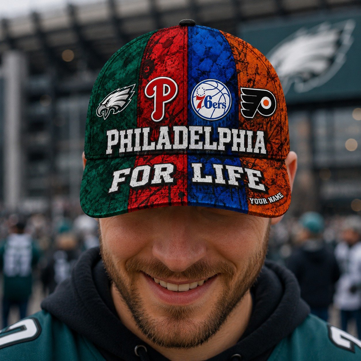 Custom Philadelphia Sports Teams Cap With Name, Philadelphia For Life, Fan Gift - Image 6