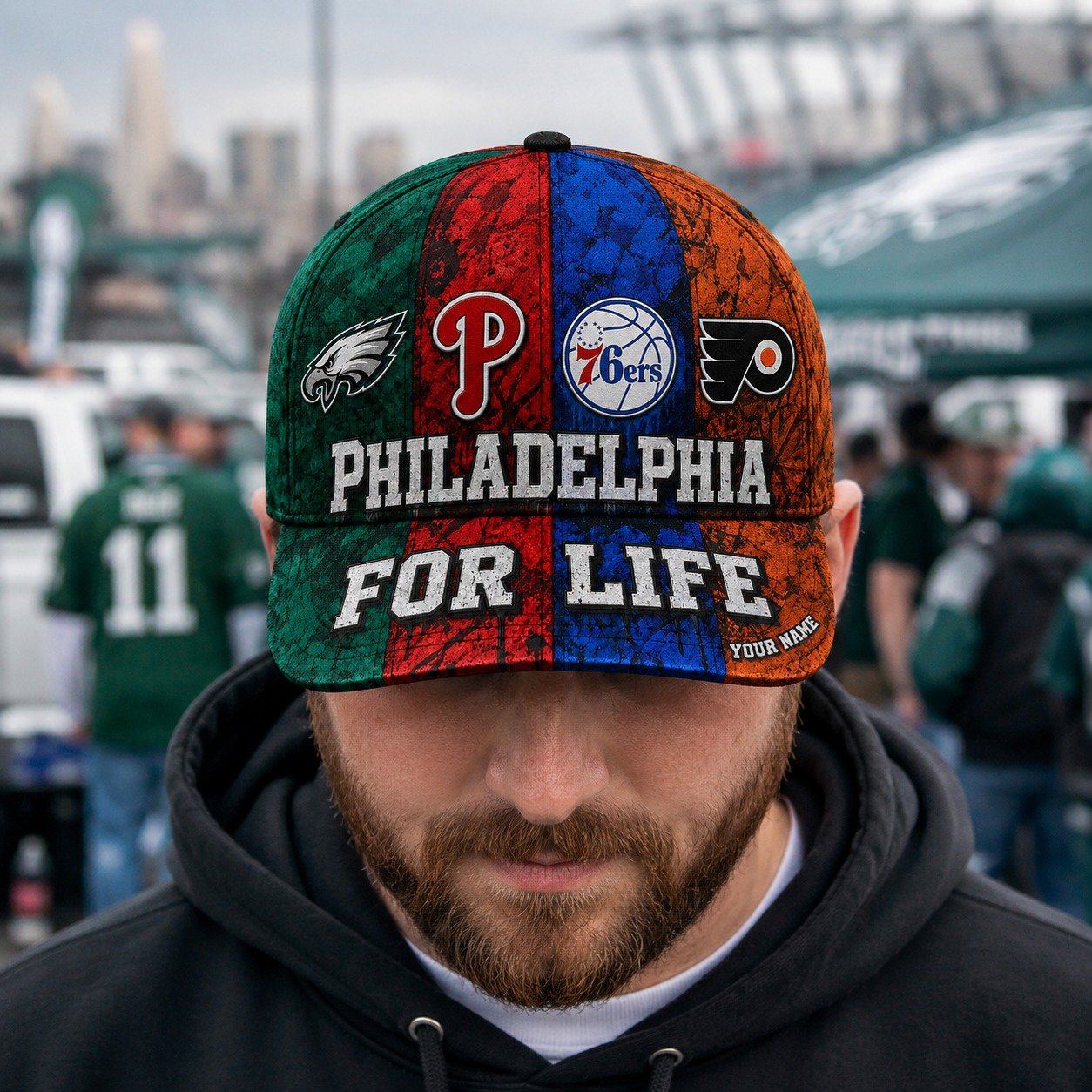 Custom Philadelphia Sports Teams Cap With Name, Philadelphia For Life, Fan Gift - Image 8