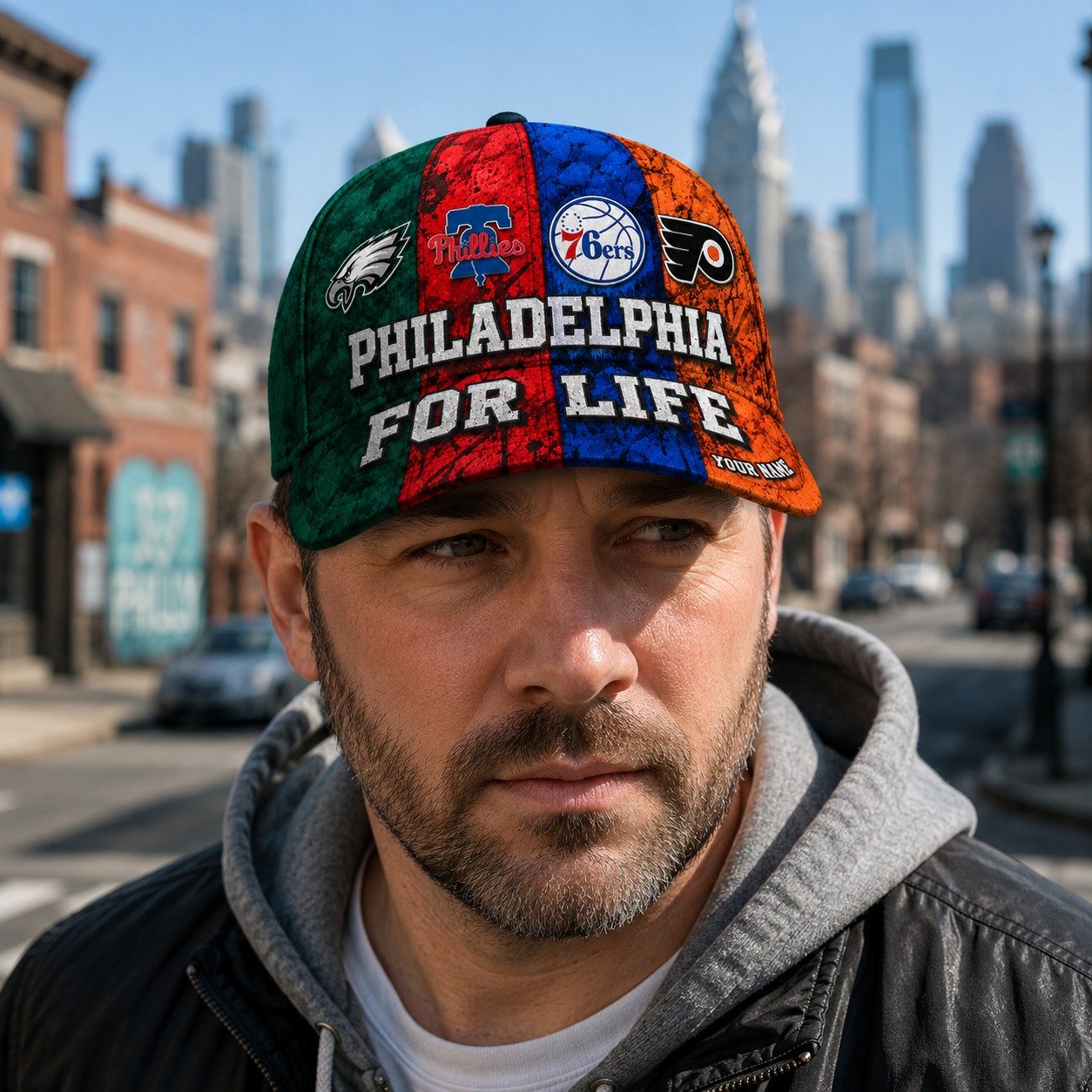 Personalized Philadelphia Sports Teams Cap With Name, Philadelphia For Life, Phillies Fan Gifts - Image 3