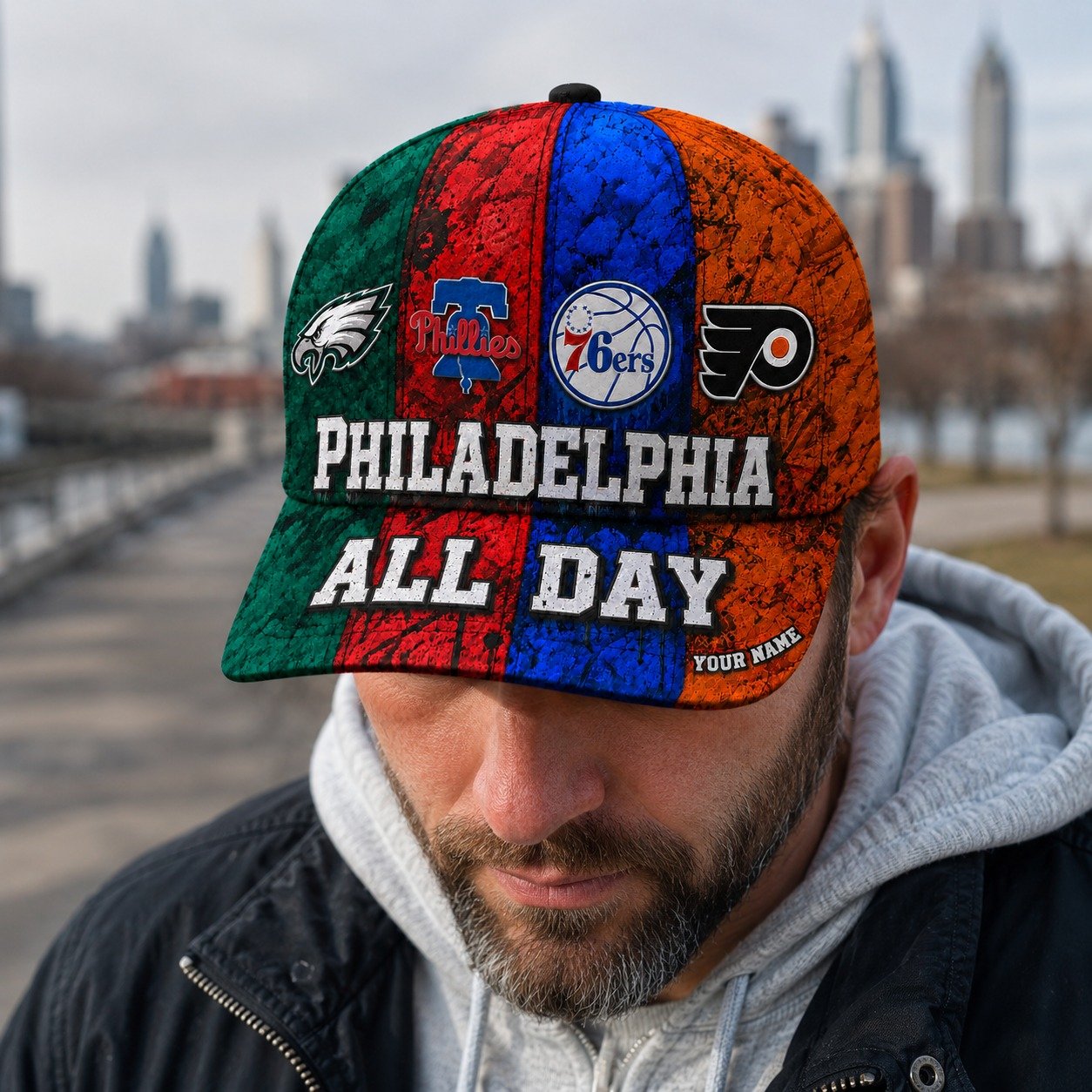 Personalized Philadelphia Sports Teams Cap With Name, Philadelphia All Day, Fan Gifts - Image 7