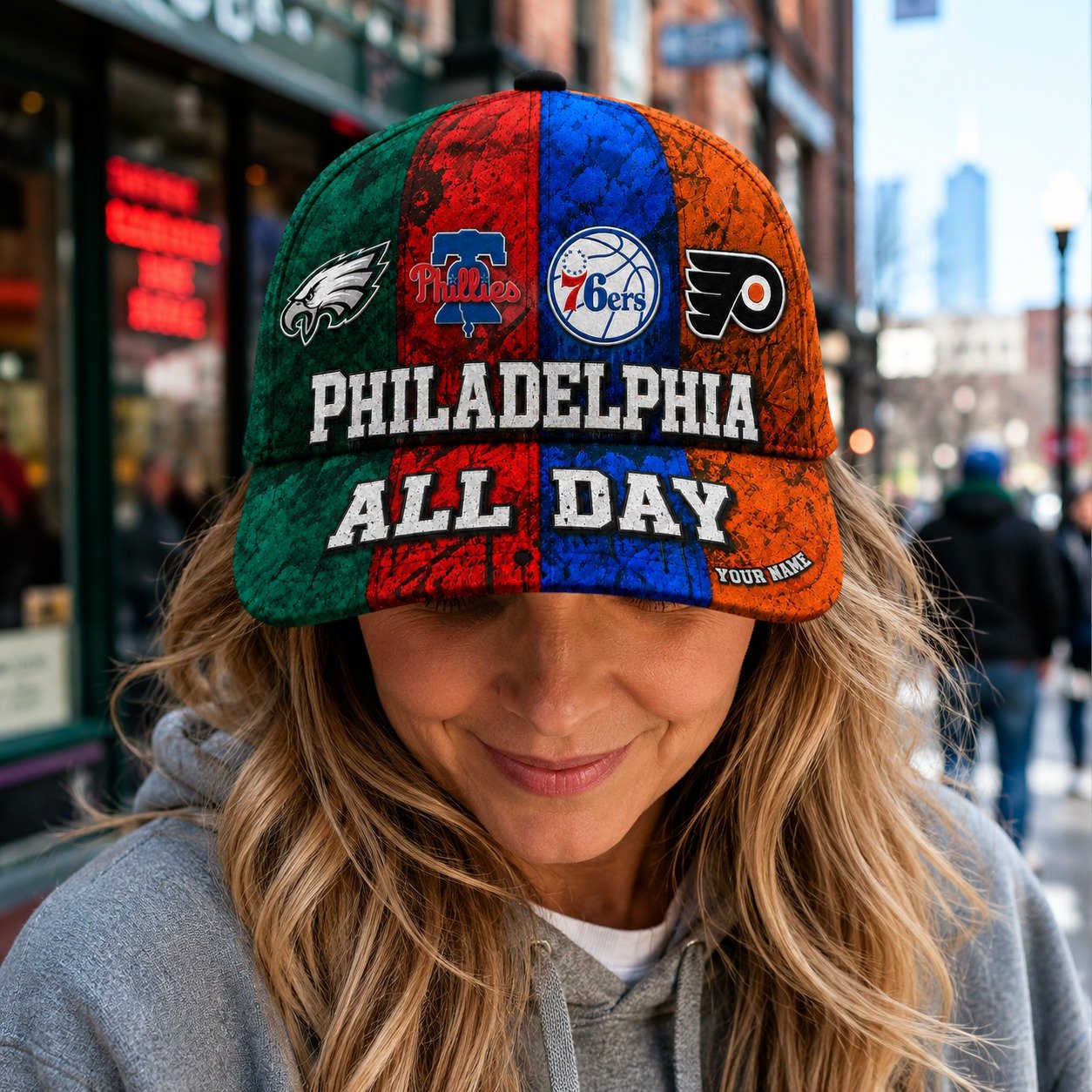 Personalized Philadelphia Sports Teams Cap With Name, Philadelphia All Day, Fan Gifts - Image 8