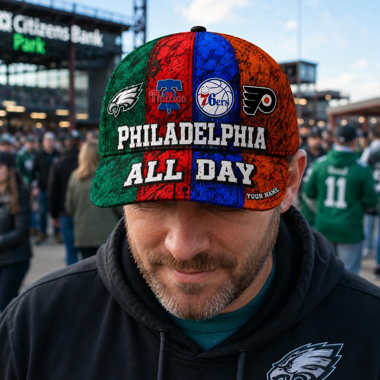 Personalized Philadelphia Sports Teams Cap With Name, Philadelphia All Day, Fan Gifts - Image 10