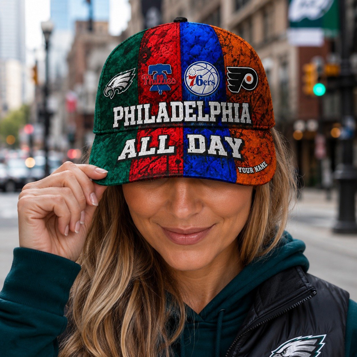 Personalized Philadelphia Sports Teams Cap With Name, Philadelphia All Day, Fan Gifts - Image 11