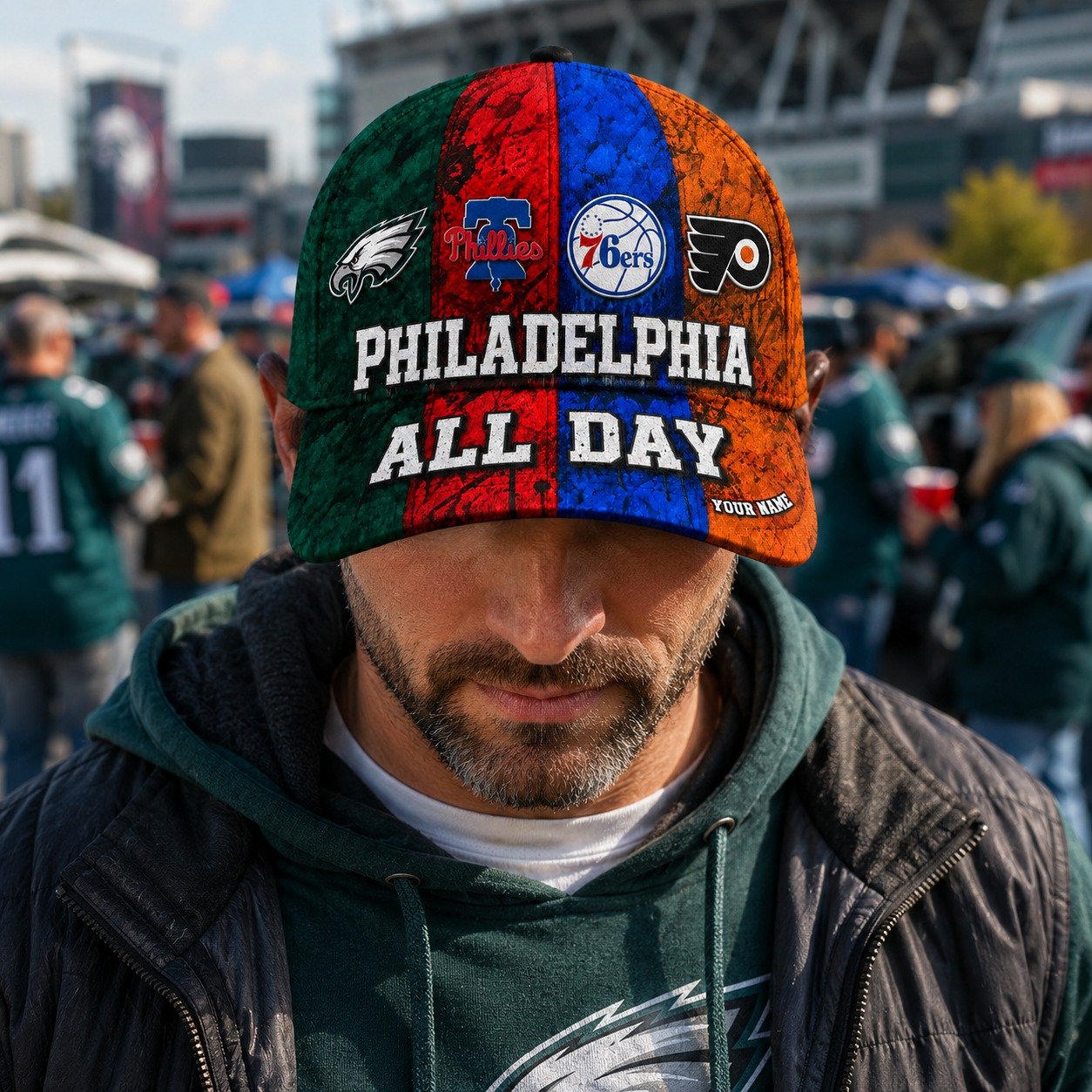 Personalized Philadelphia Sports Teams Cap With Name, Philadelphia All Day, Fan Gifts - Image 12