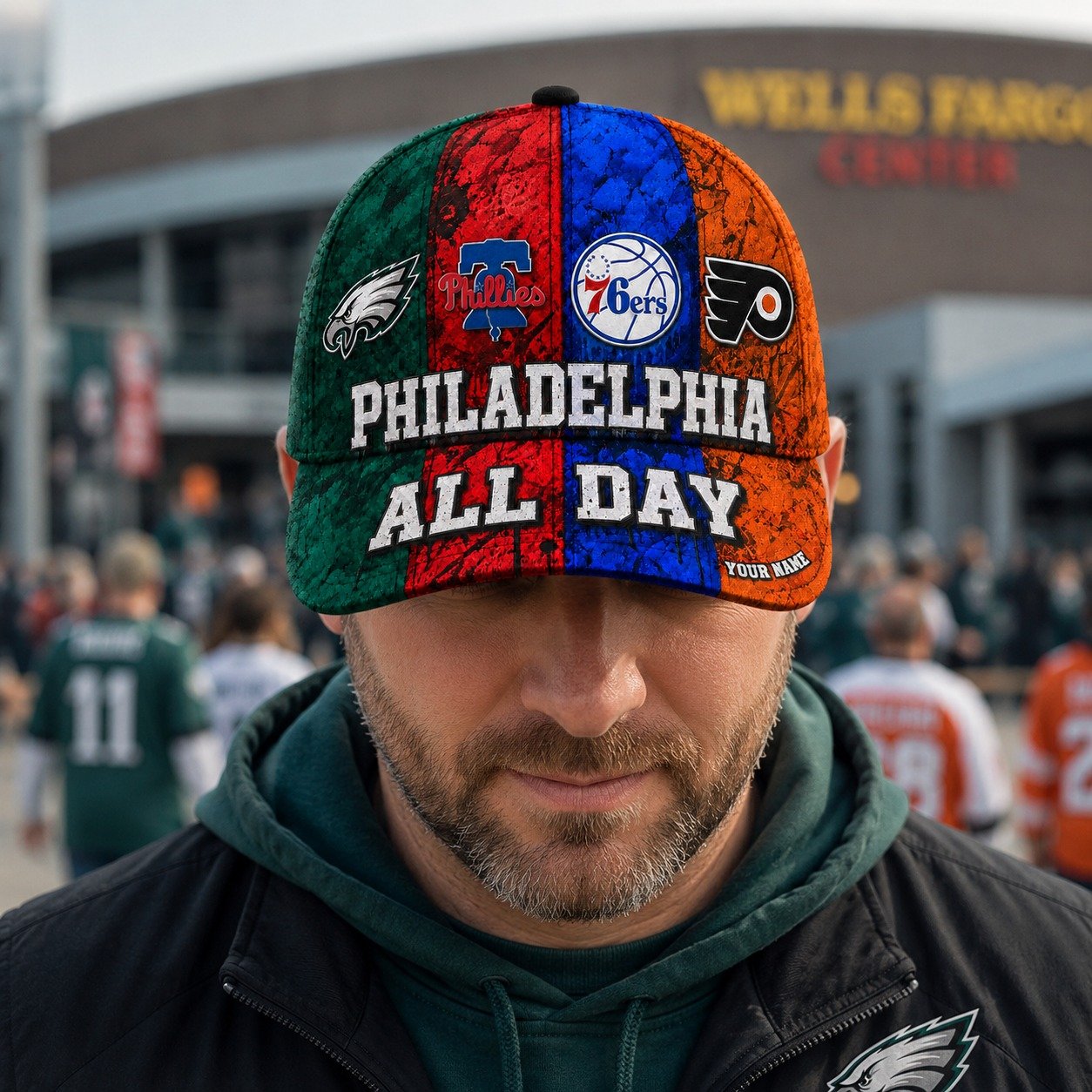 Personalized Philadelphia Sports Teams Cap With Name, Philadelphia All Day, Fan Gifts - Image 4