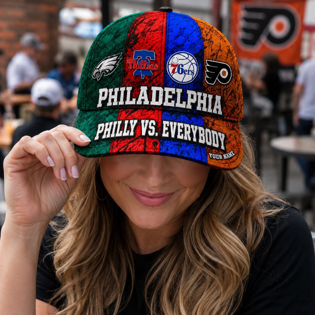 Personalized Philadelphia Sports Teams Cap With Name, Philadelphia vs Everybody, Phillies Fan Gifts - Image 4