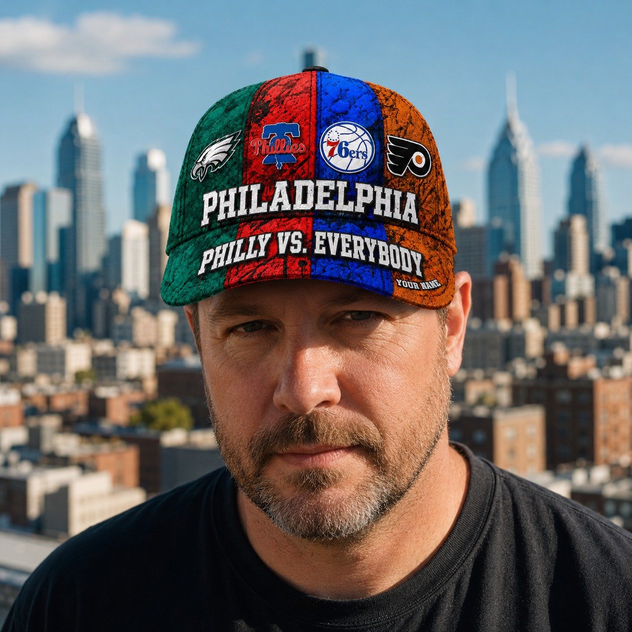 Personalized Philadelphia Sports Teams Cap With Name, Philadelphia vs Everybody, Phillies Fan Gifts - Image 5