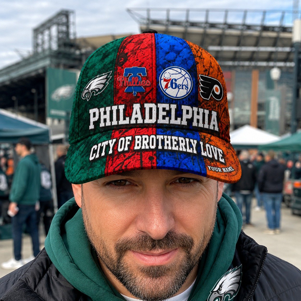 Alternative view of Personalized Philadelphia Sports Teams Cap With Name, City Of Brotherly Love, Phillies Fan Gifts