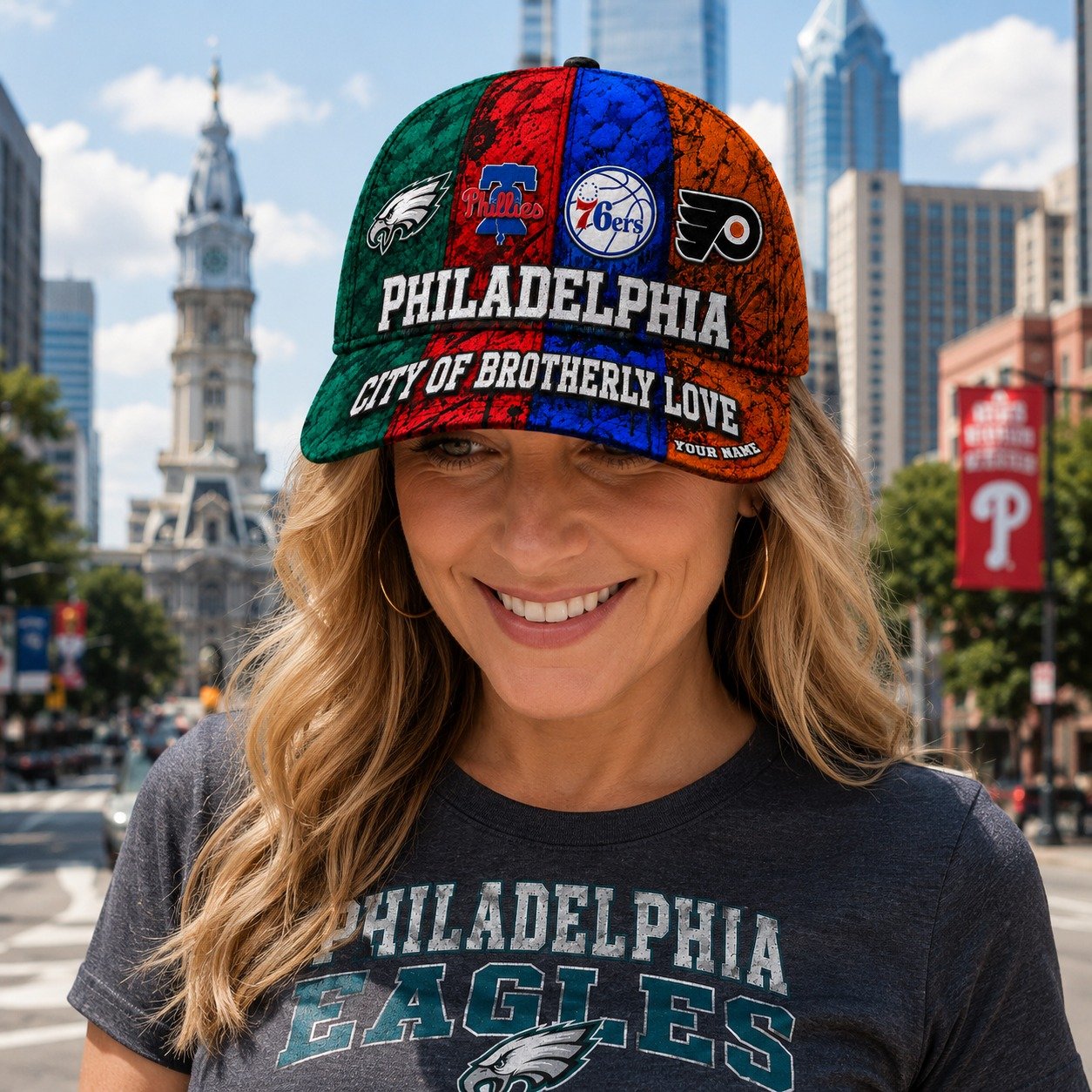Personalized Philadelphia Sports Teams Cap With Name, City Of Brotherly Love, Phillies Fan Gifts - Image 6
