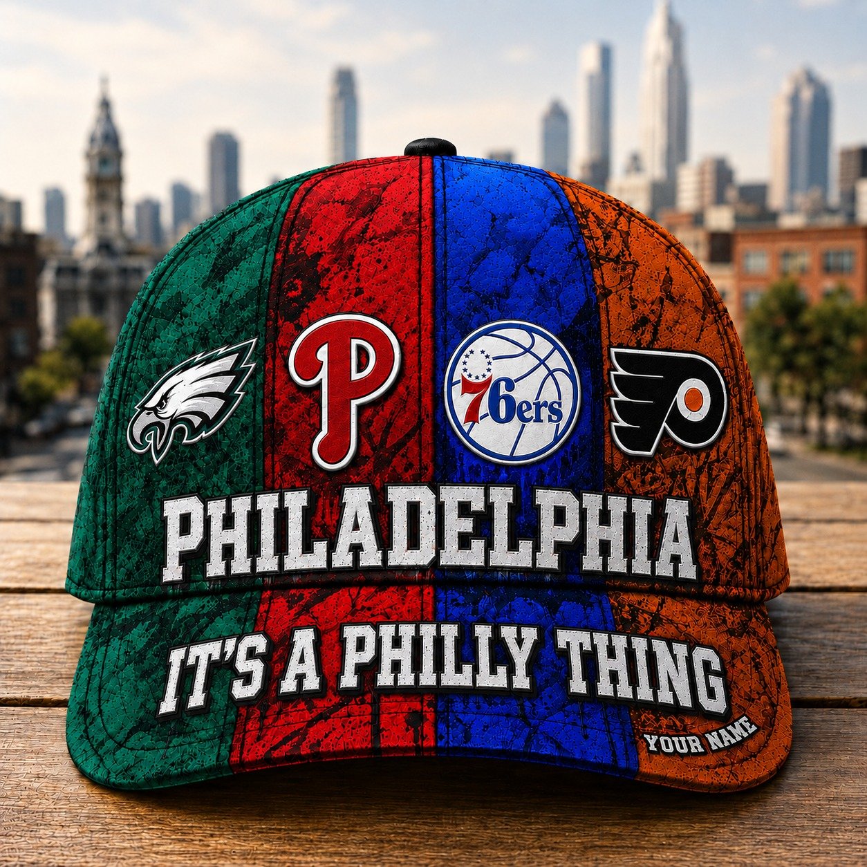 Personalized Philadelphia Sports Teams Cap With Name, It's A Philly Thing, Phillies Fan Gifts