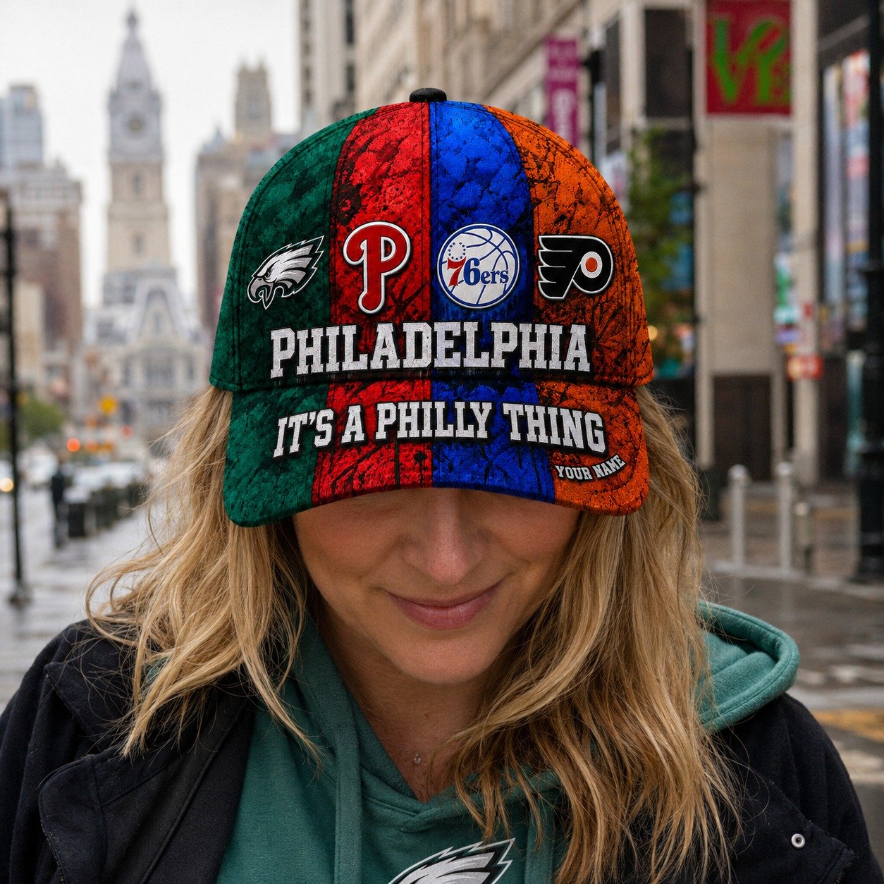 Alternative view of Personalized Philadelphia Sports Teams Cap With Name, It's A Philly Thing, Phillies Fan Gifts