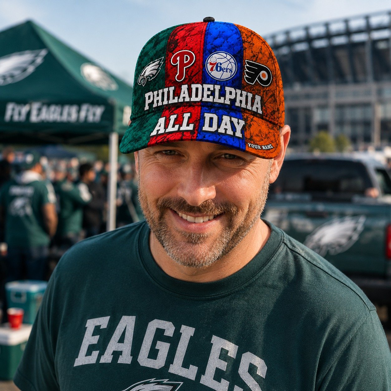 Alternative view of Personalized Philadelphia City Cap With Name, Phillies Cap for Fan, Sport Gifts