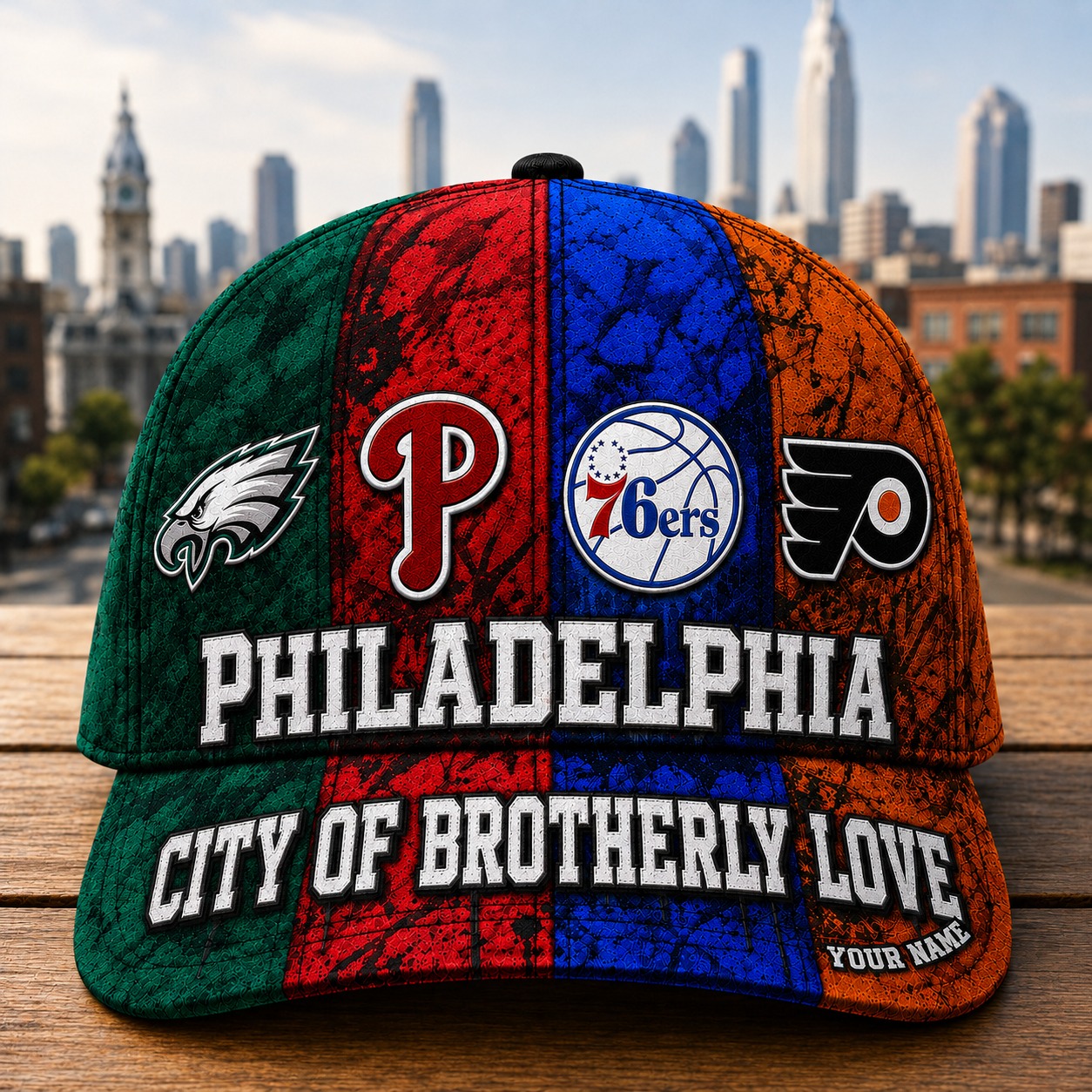 Personalized Philadelphia Sports Teams Cap With Name, City Of Brotherly Love, Phillies Cap For Fan, Sport Gifts