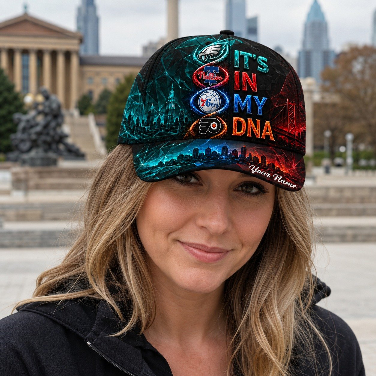 Personalized Philadelphia Sports Teams Cap With Name, It's In My DNA, Sport For Fan - Image 3