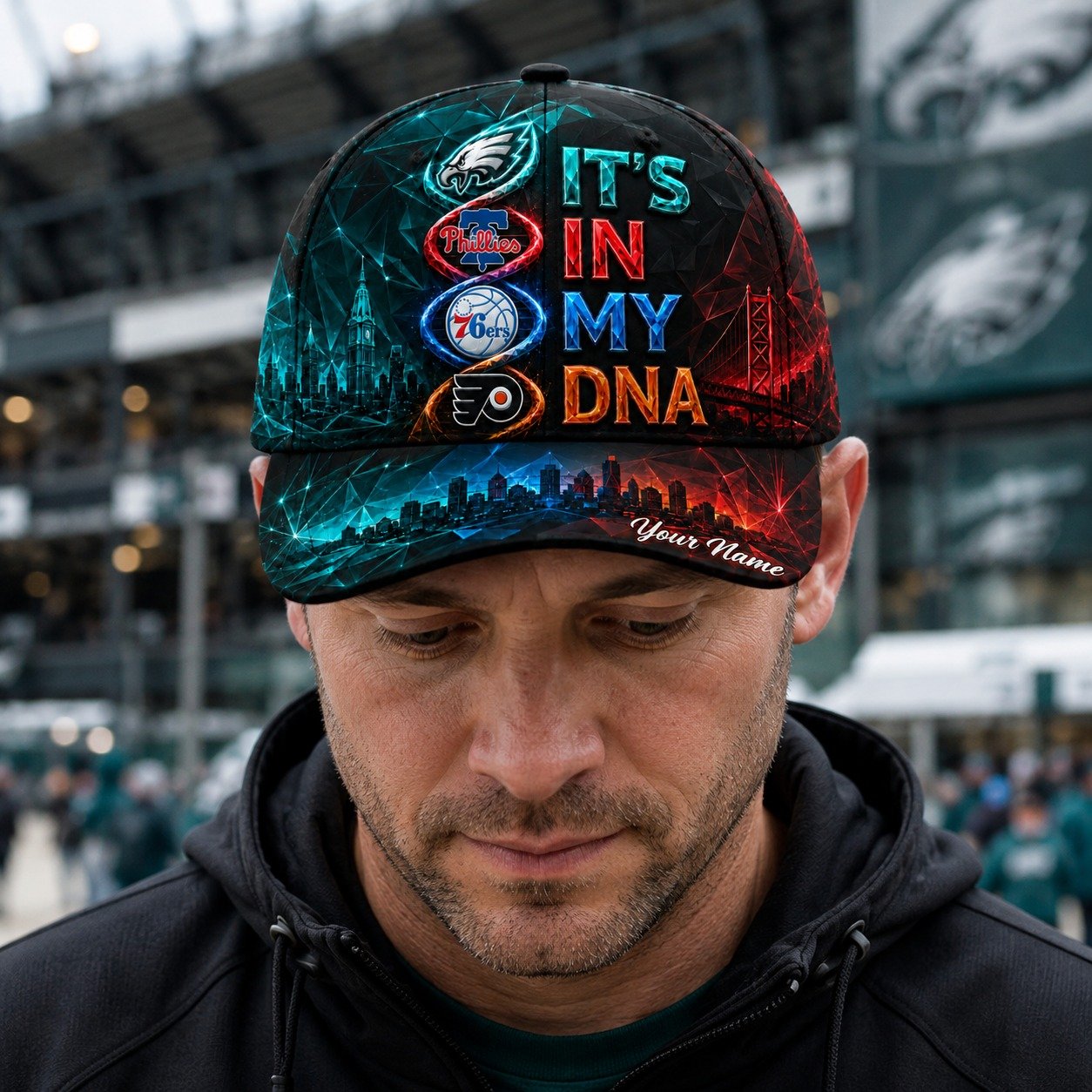 Personalized Philadelphia Sports Teams Cap With Name, It's In My DNA, Sport For Fan - Image 4