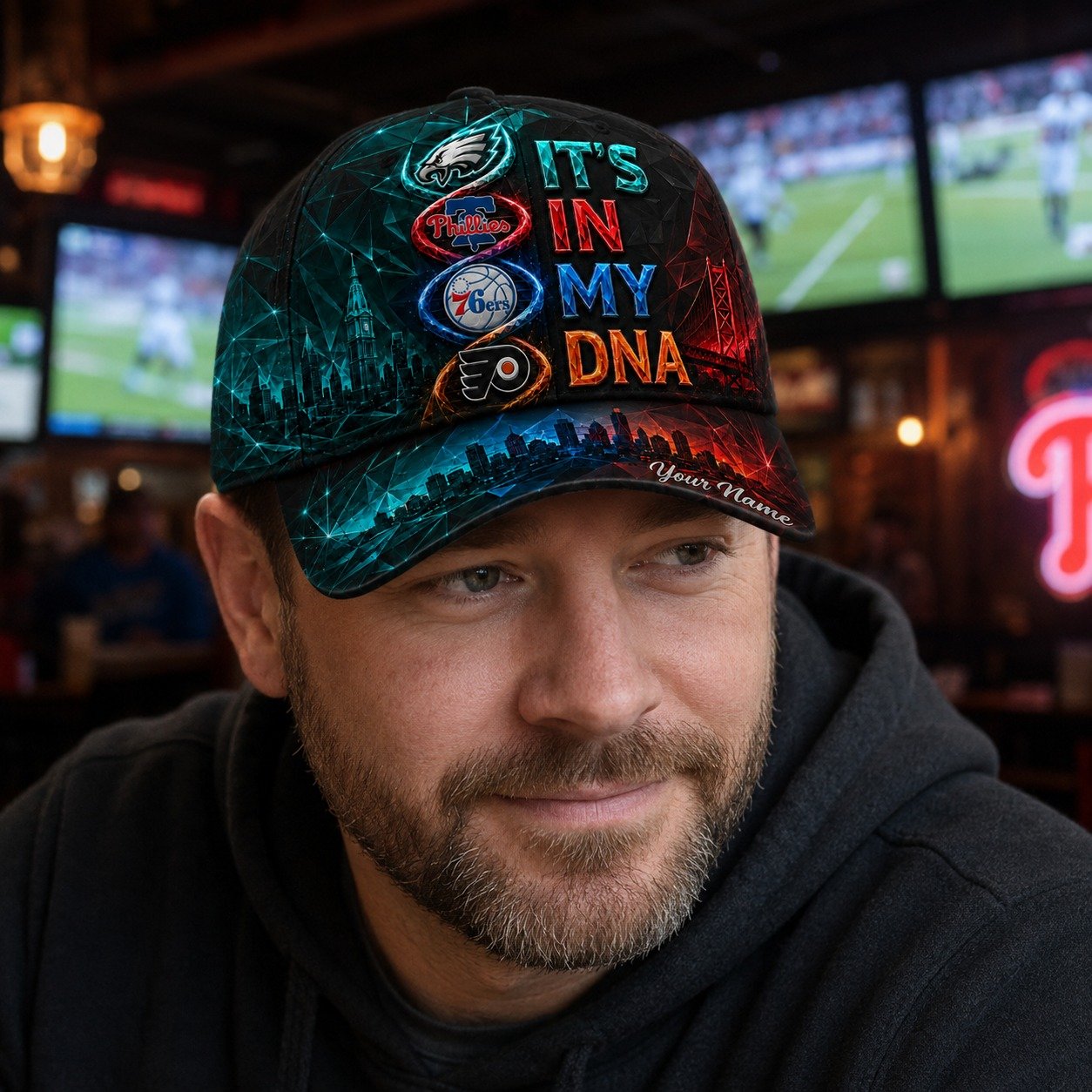 Personalized Philadelphia Sports Teams Cap With Name, It's In My DNA, Sport For Fan - Image 6