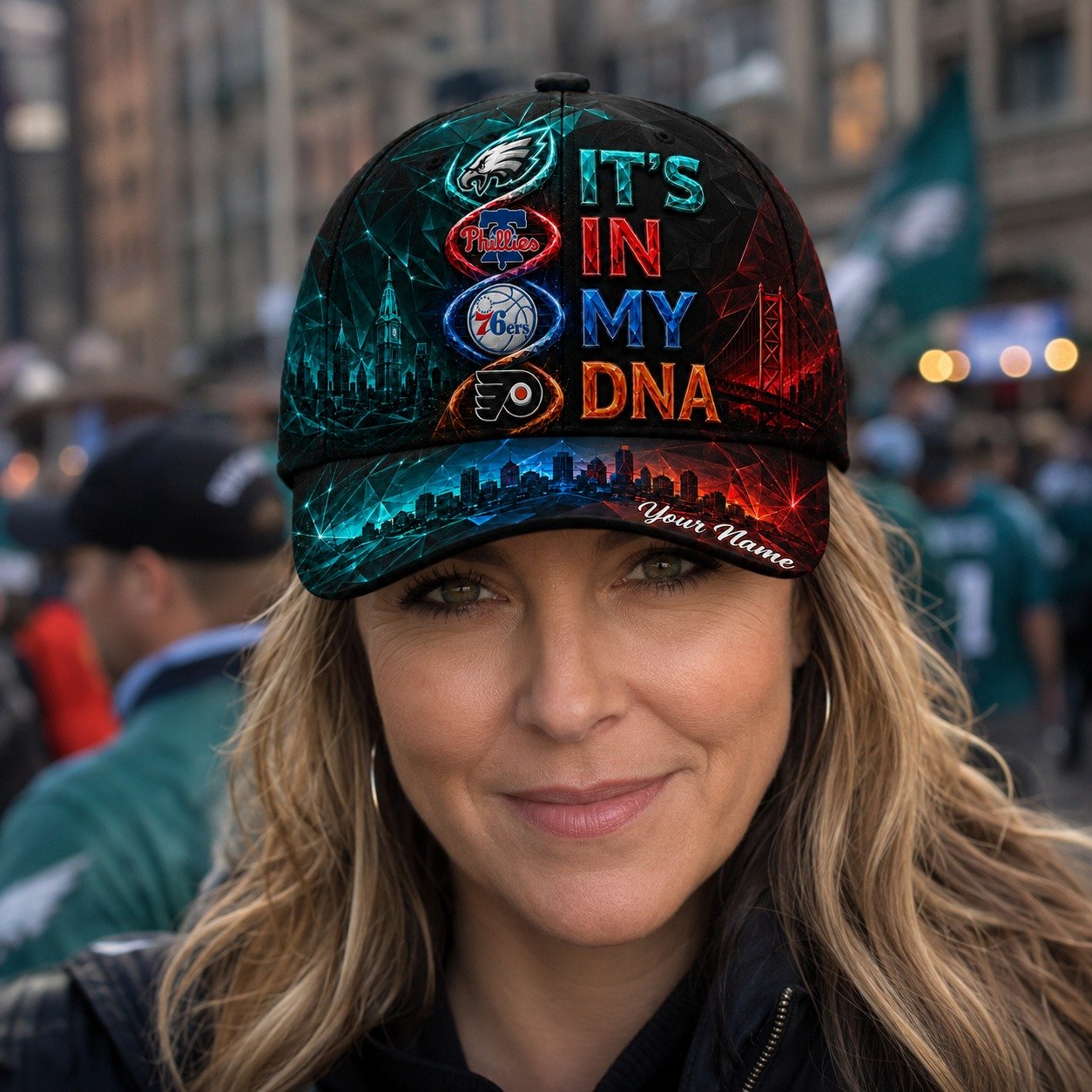Personalized Philadelphia Sports Teams Cap With Name, It's In My DNA, Sport For Fan - Image 9