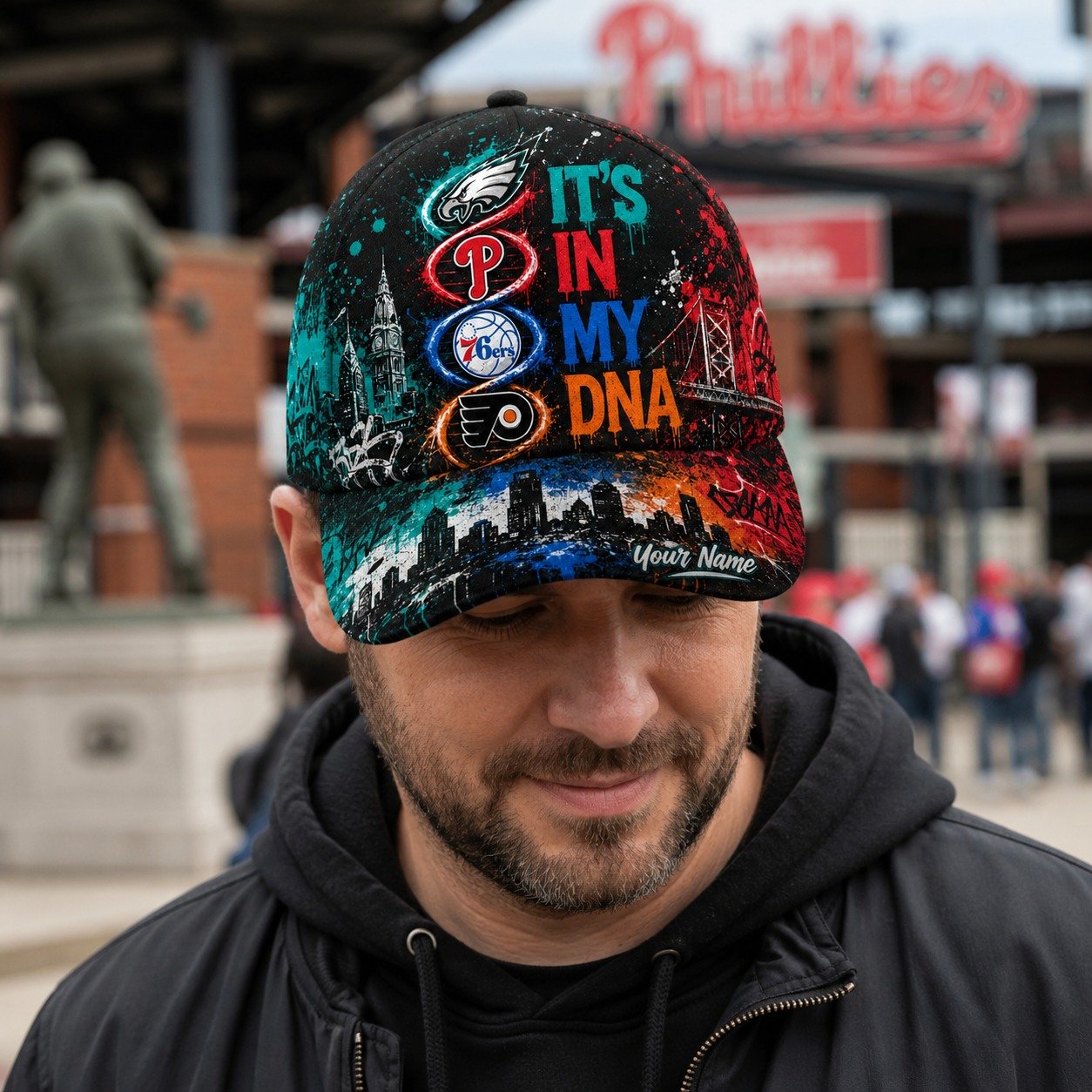 Personalized Philadelphia Sports Teams Cap With Name, It's In My DNA Cap, Sport Fan Gifts - Image 3