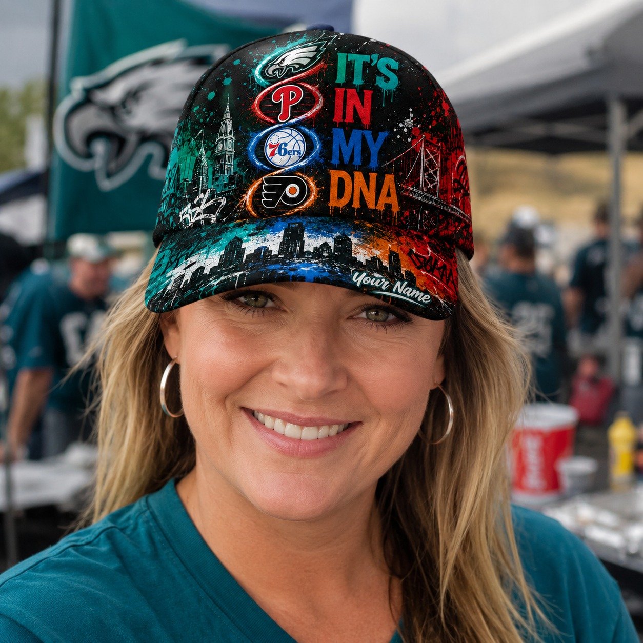 Personalized Philadelphia Sports Teams Cap With Name, It's In My DNA Cap, Sport Fan Gifts - Image 4