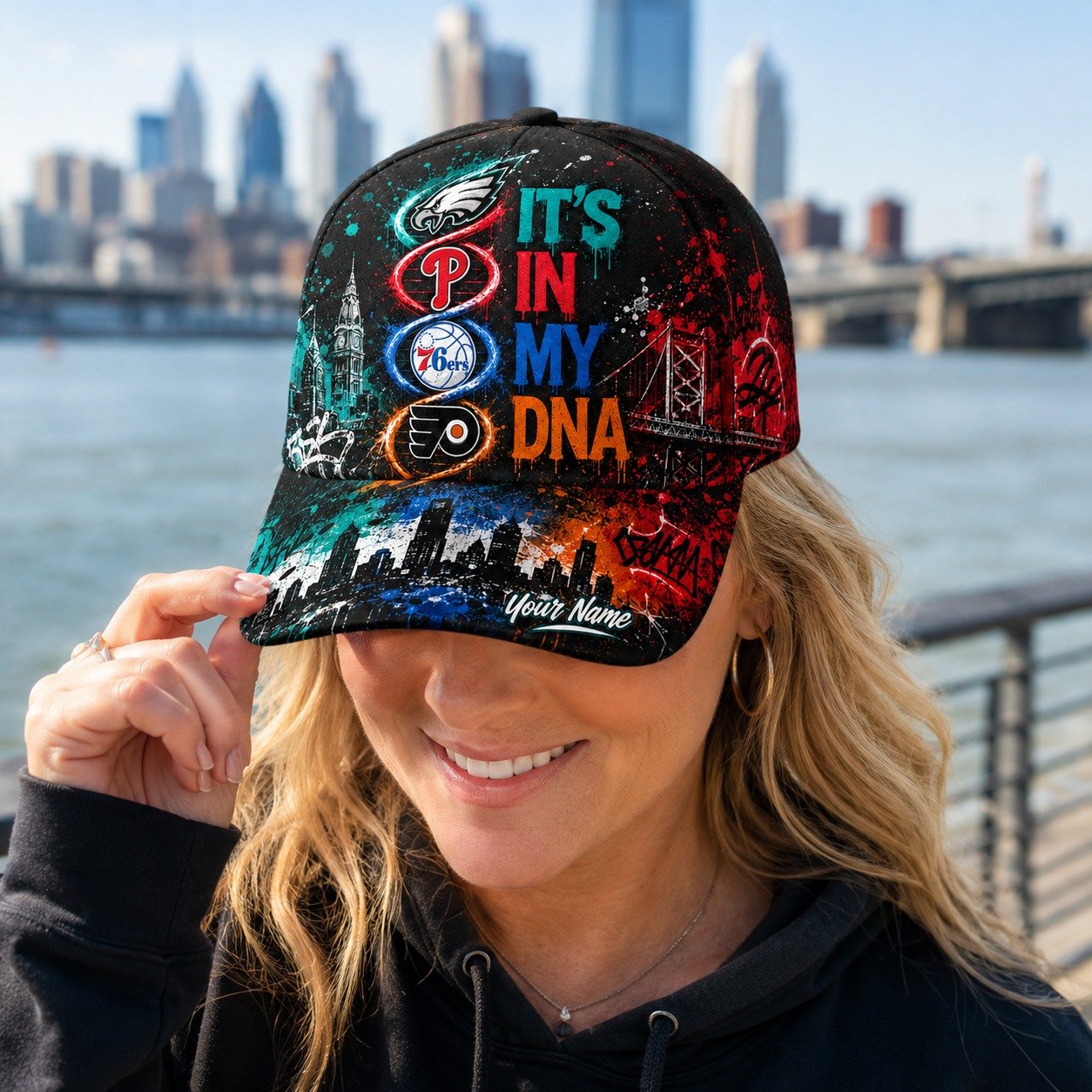 Personalized Philadelphia Sports Teams Cap With Name, It's In My DNA Cap, Sport Fan Gifts - Image 7