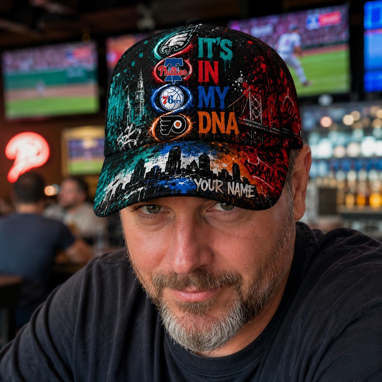 Personalized Philadelphia City Sports Teams Cap With Name, It's In My DNA, It's A Philly Thing Fan Gifts - Image 5