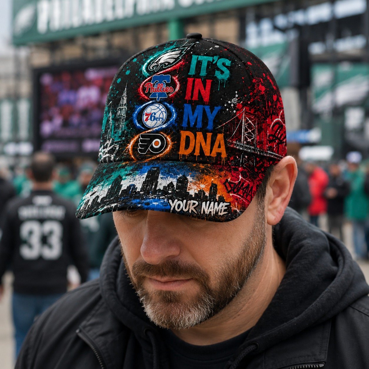 Personalized Philadelphia City Sports Teams Cap With Name, It's In My DNA, It's A Philly Thing Fan Gifts - Image 7