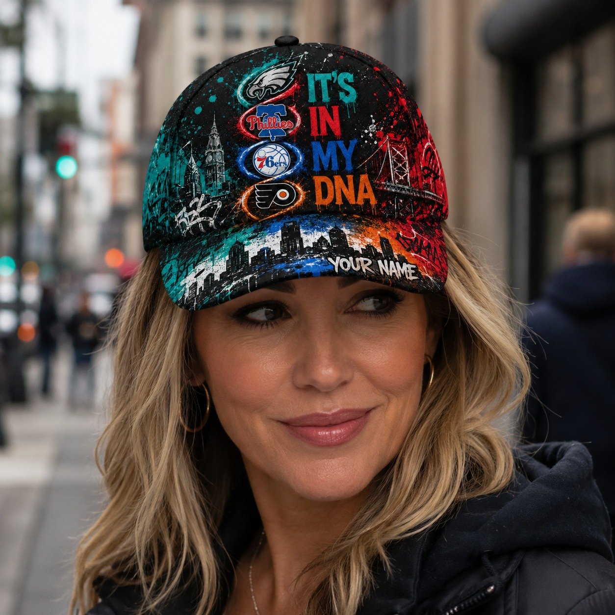 Personalized Philadelphia City Sports Teams Cap With Name, It's In My DNA, It's A Philly Thing Fan Gifts - Image 8