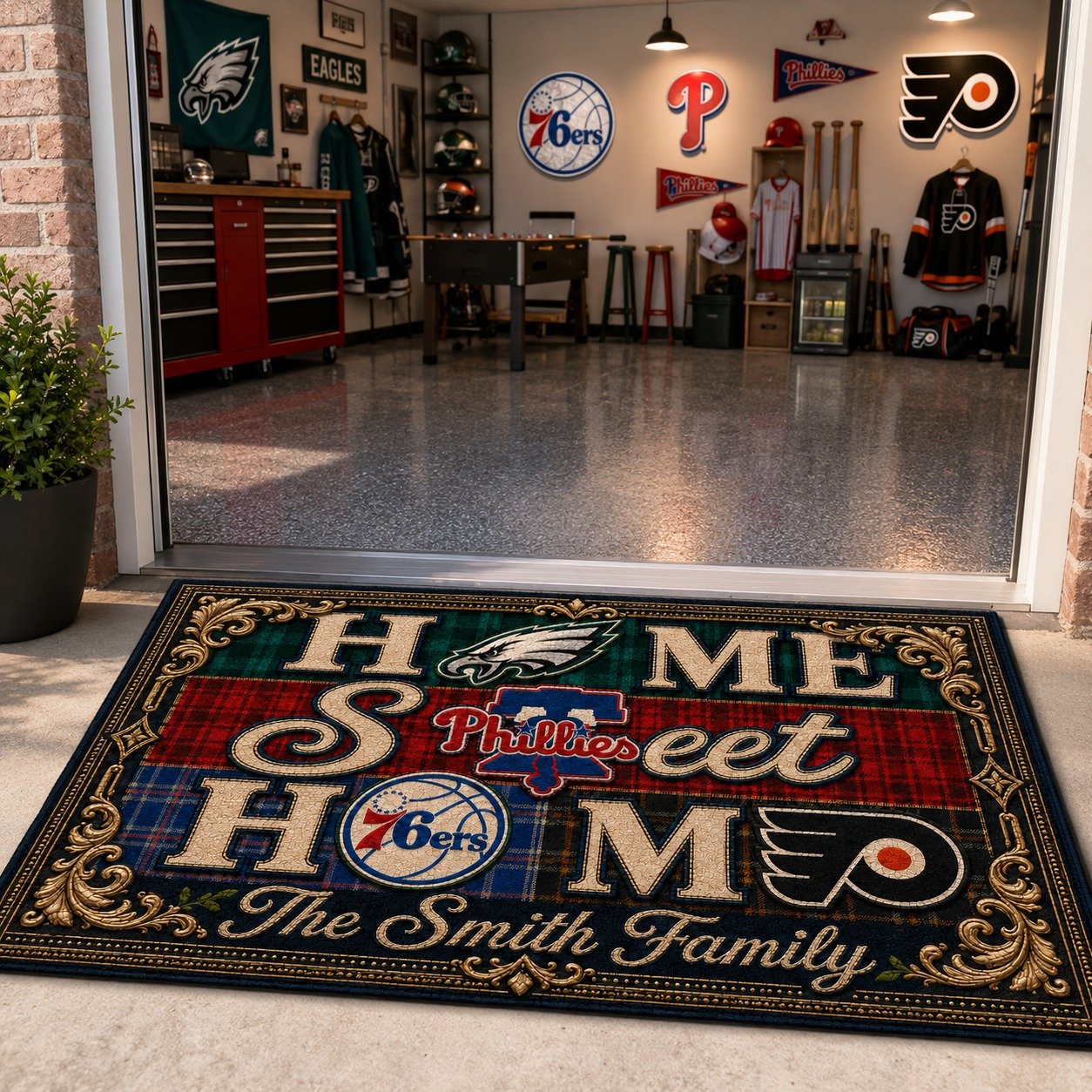 Personalized Philadelphia City Doormat,Home Sweet Home, Phillies Fan Gifts - Image 4