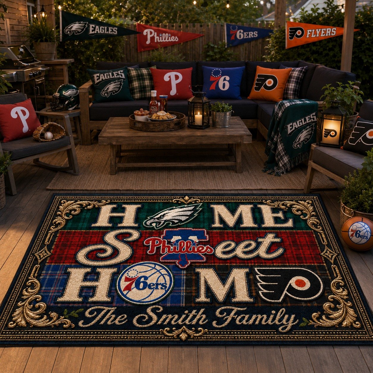 Personalized Philadelphia City Doormat,Home Sweet Home, Phillies Fan Gifts - Image 7