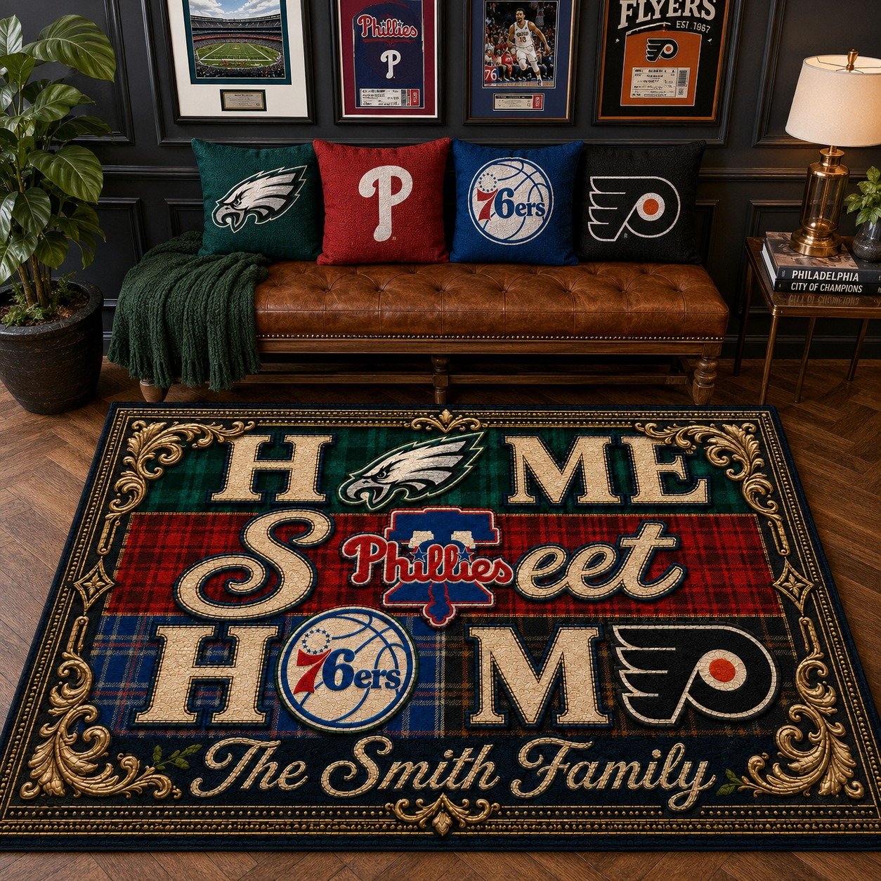 Personalized Philadelphia City Doormat,Home Sweet Home, Phillies Fan Gifts - Image 10