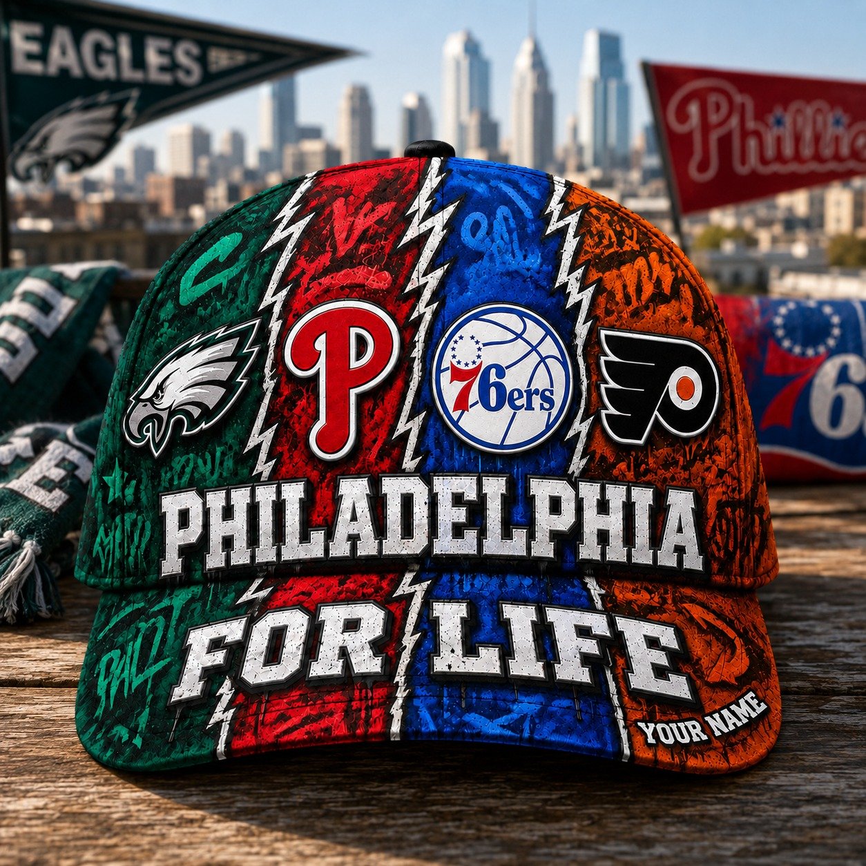 Personalized Philadelphia Cap With Name, Philadelphia For Life, Phillies Fan Gifts