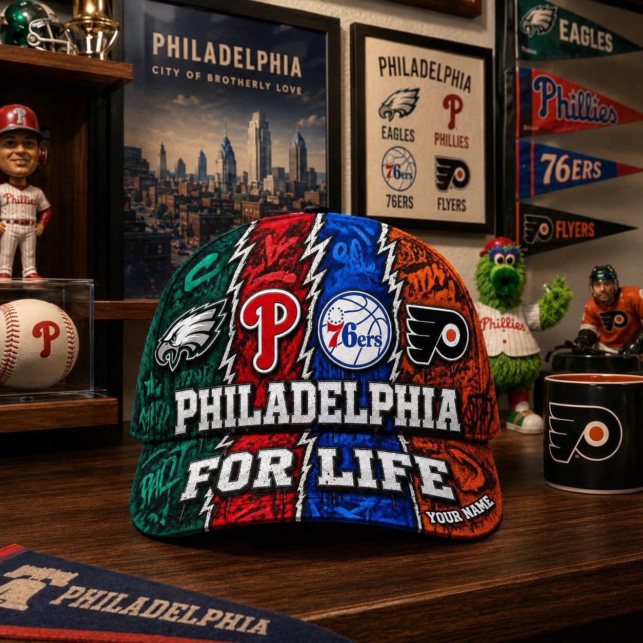 Personalized Philadelphia Cap With Name, Philadelphia For Life, Phillies Fan Gifts - Image 4