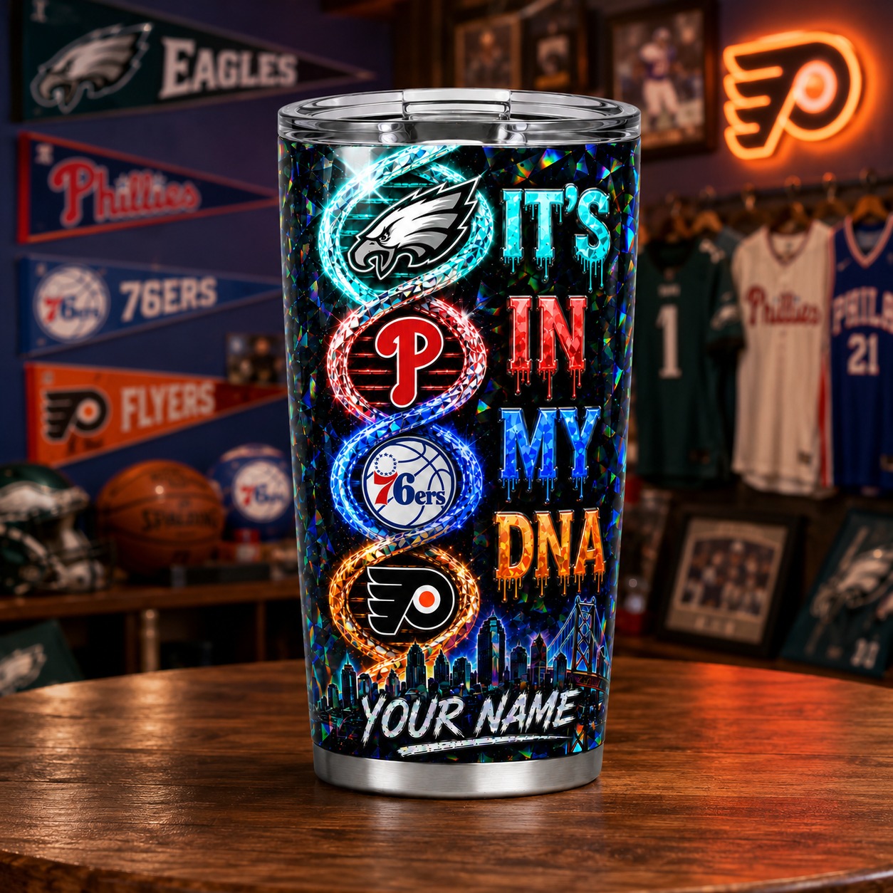 Alternative view of Custom Philadelphia Teams Philly Sports Tumbler, It's In My DNA, Fan Gifts